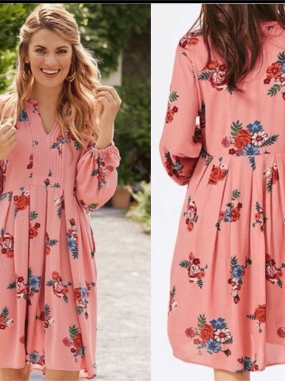 Matilda Jane Let's Go Out pink Floral rayon boho romantic feminine dress M
